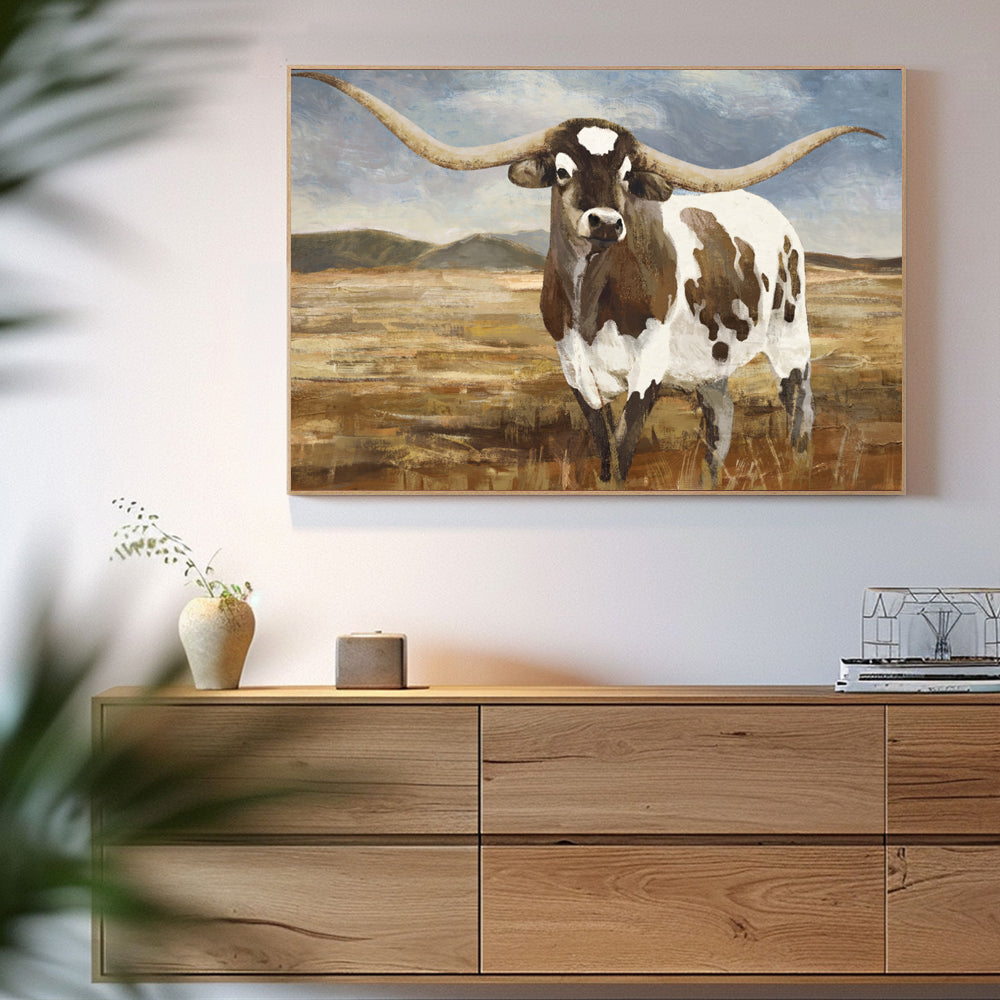 Rustic Longhorn Canvas Wall Art