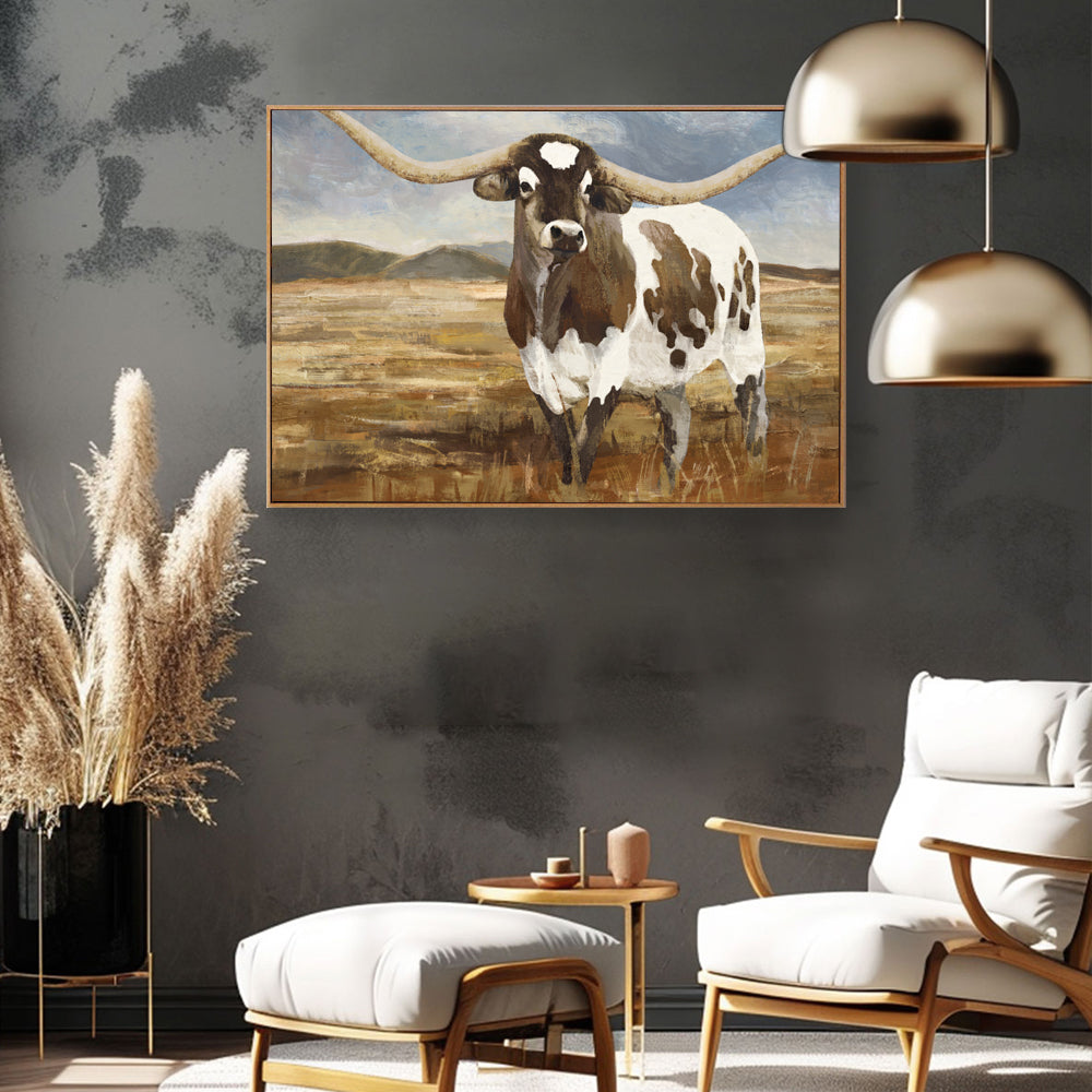 Rustic Longhorn Canvas Wall Art