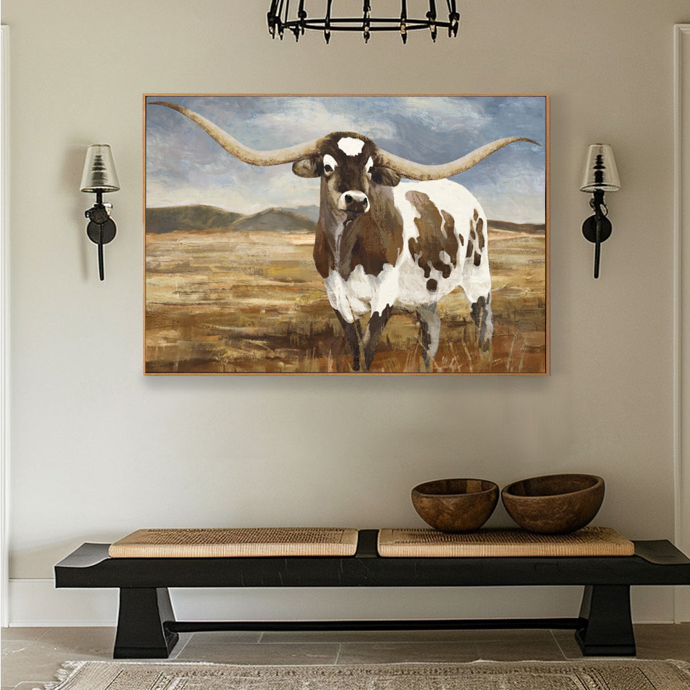Rustic Longhorn Canvas Wall Art