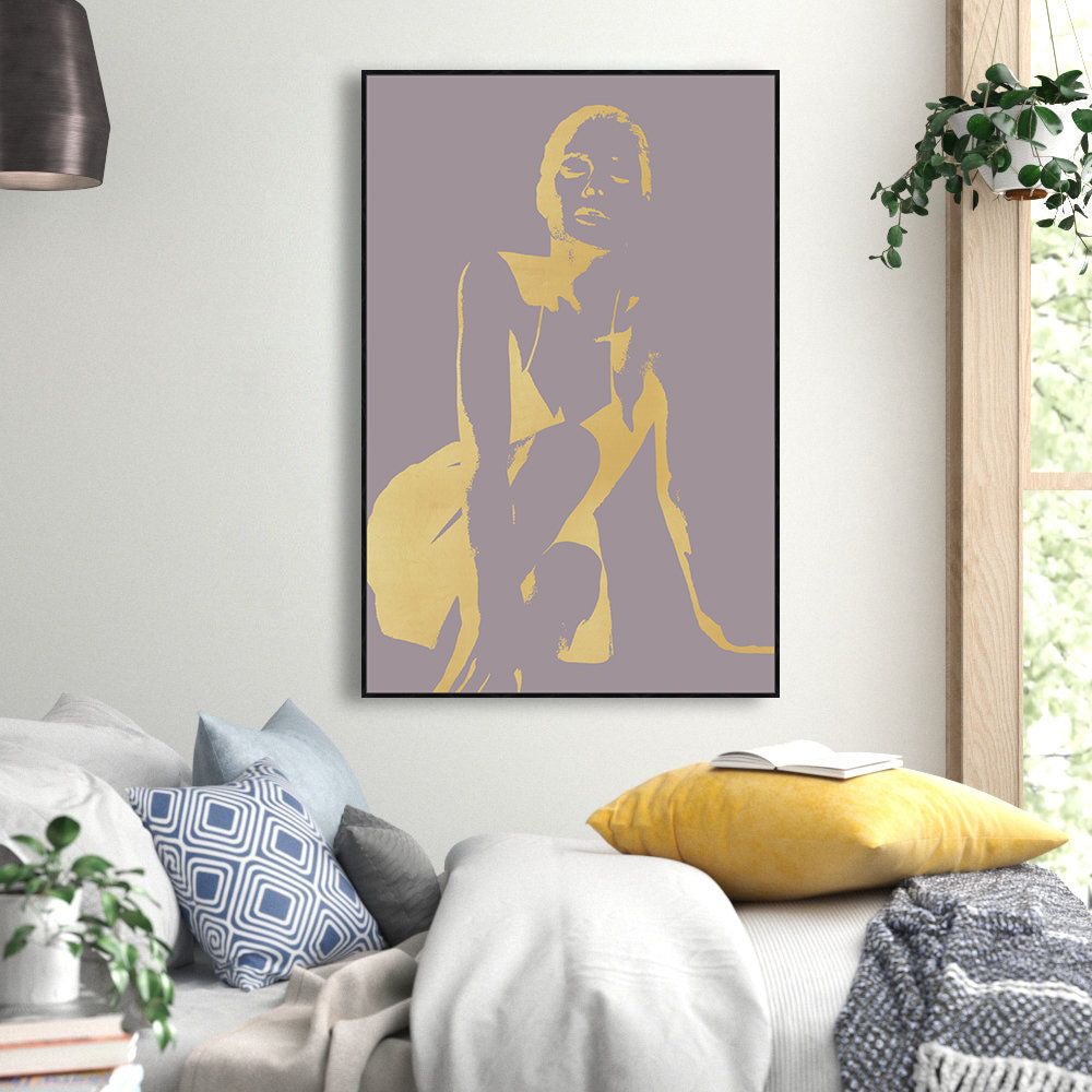 Minimalist Golden Silhouette Canvas Wall Art