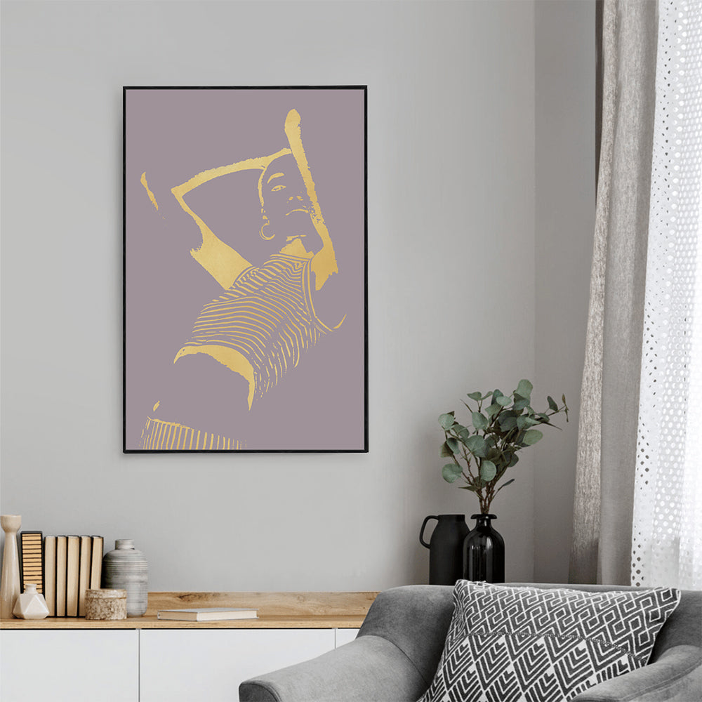 Contemporary Golden Silhouette Canvas Wall Art