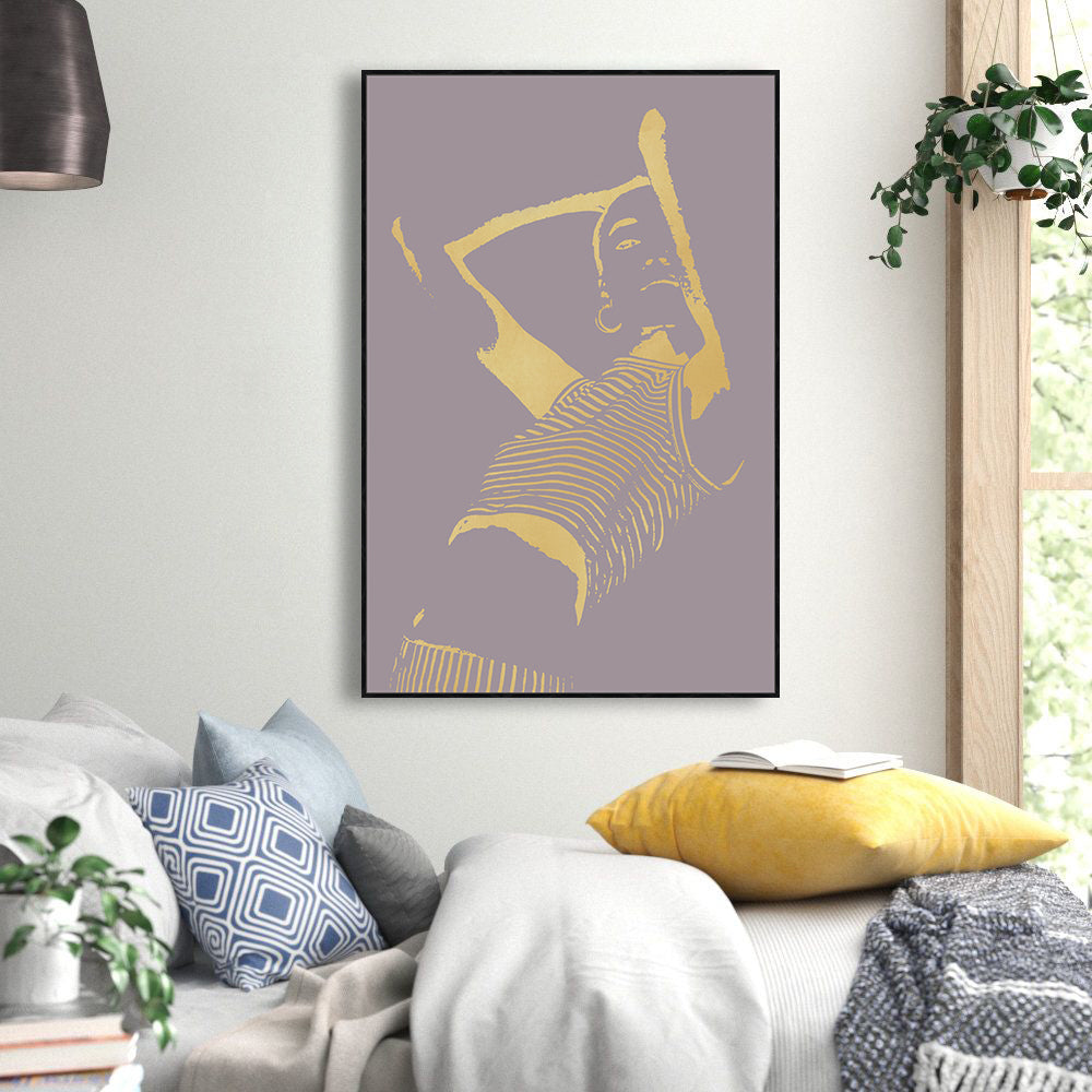 Contemporary Golden Silhouette Canvas Wall Art