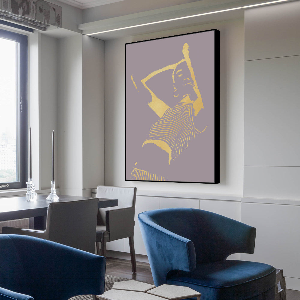 Contemporary Golden Silhouette Canvas Wall Art