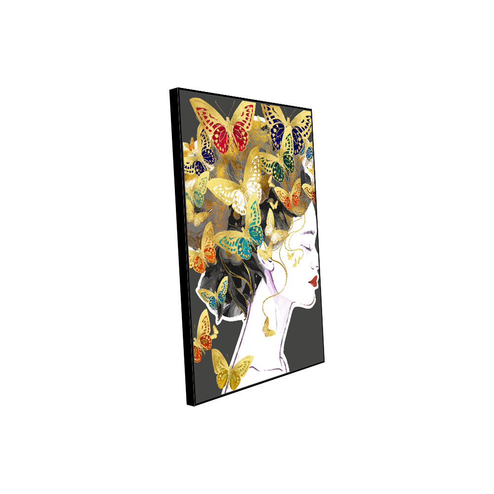 Golden Butterfly Elegance Canvas Wall Art