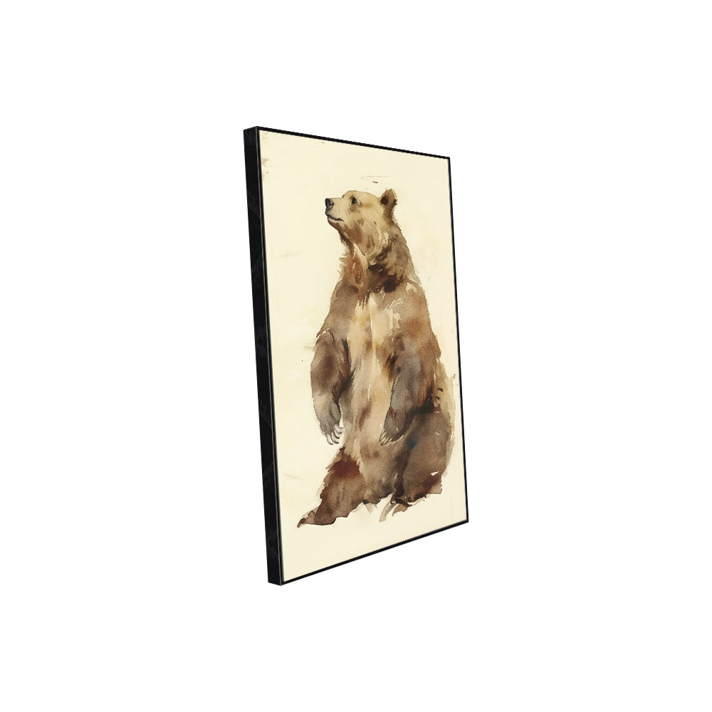 Majestic Bear Watercolor Canvas Wall Art