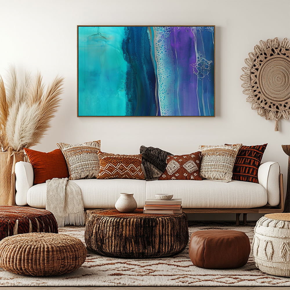 Abstract Ocean Hues Canvas Wall Art