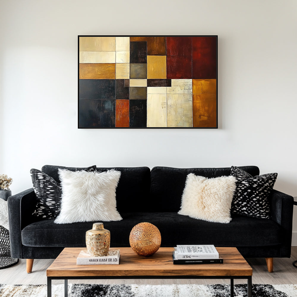 Rustic Geometric Canvas Wall Art