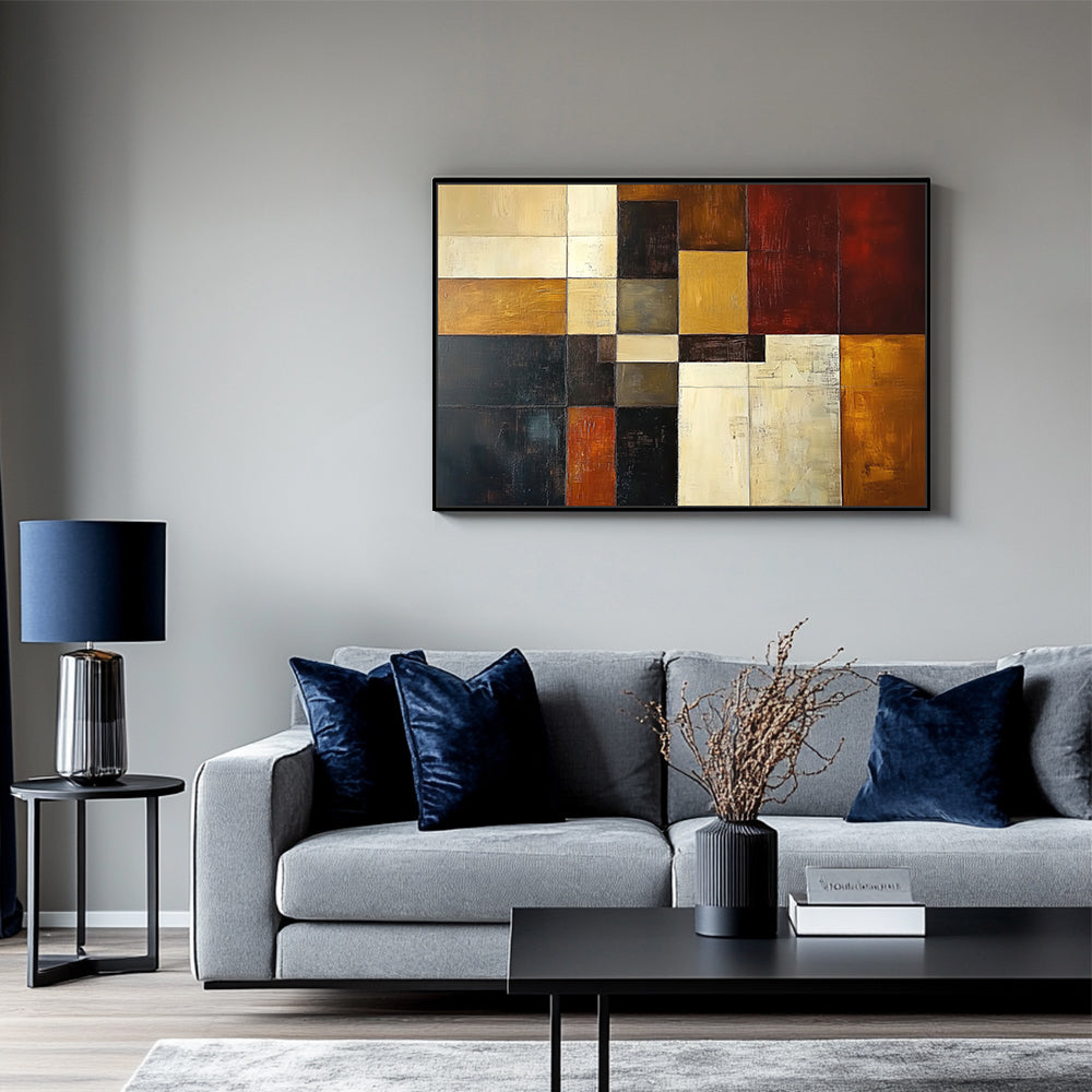 Rustic Geometric Canvas Wall Art
