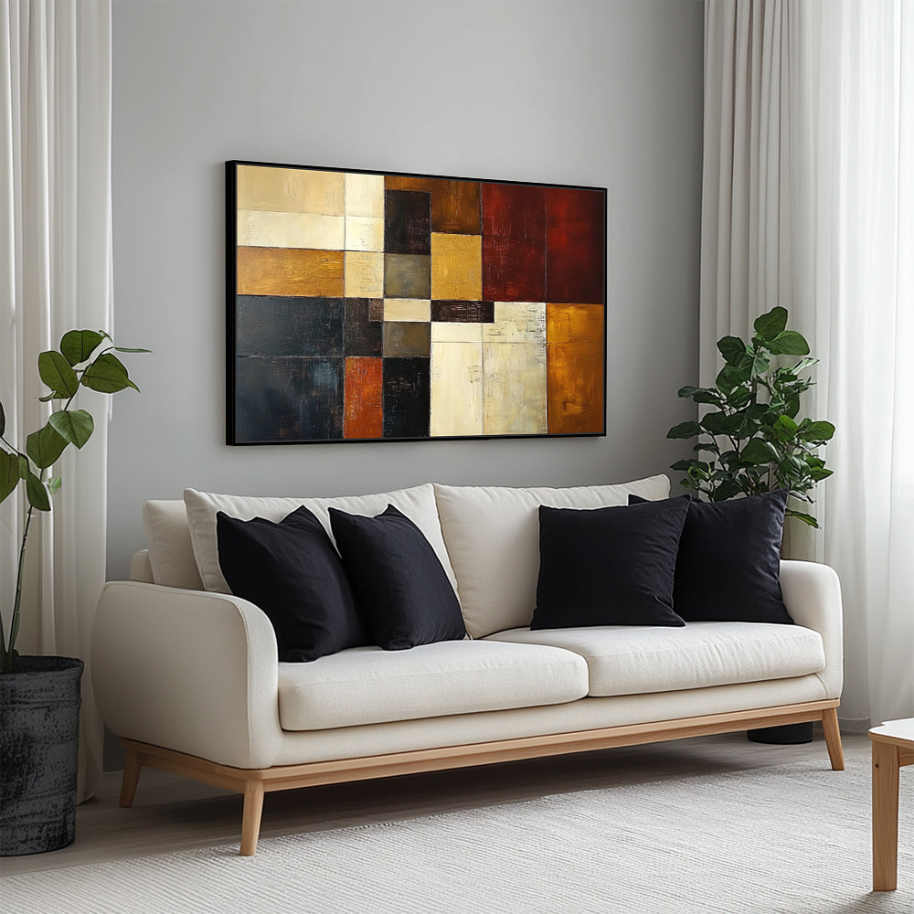 Rustic Geometric Canvas Wall Art