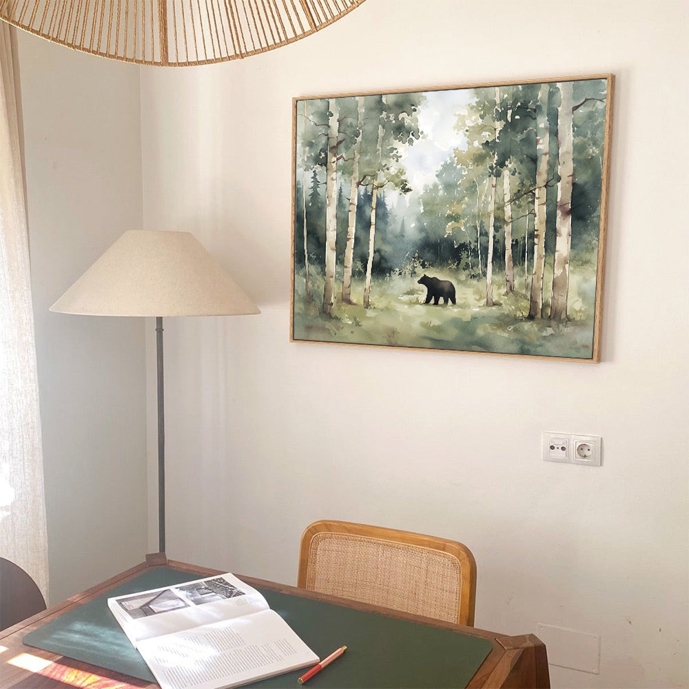 Tranquil Forest Bear Canvas Wall Art