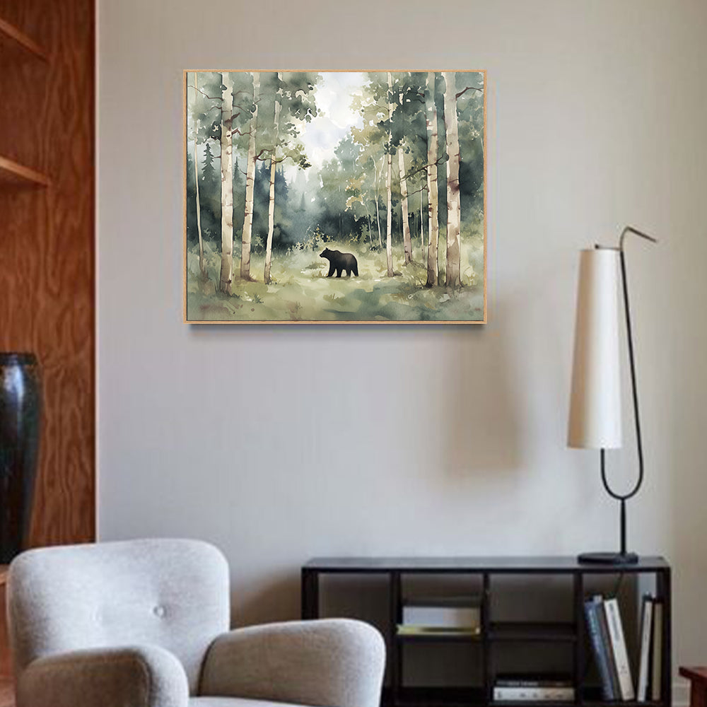 Tranquil Forest Bear Canvas Wall Art