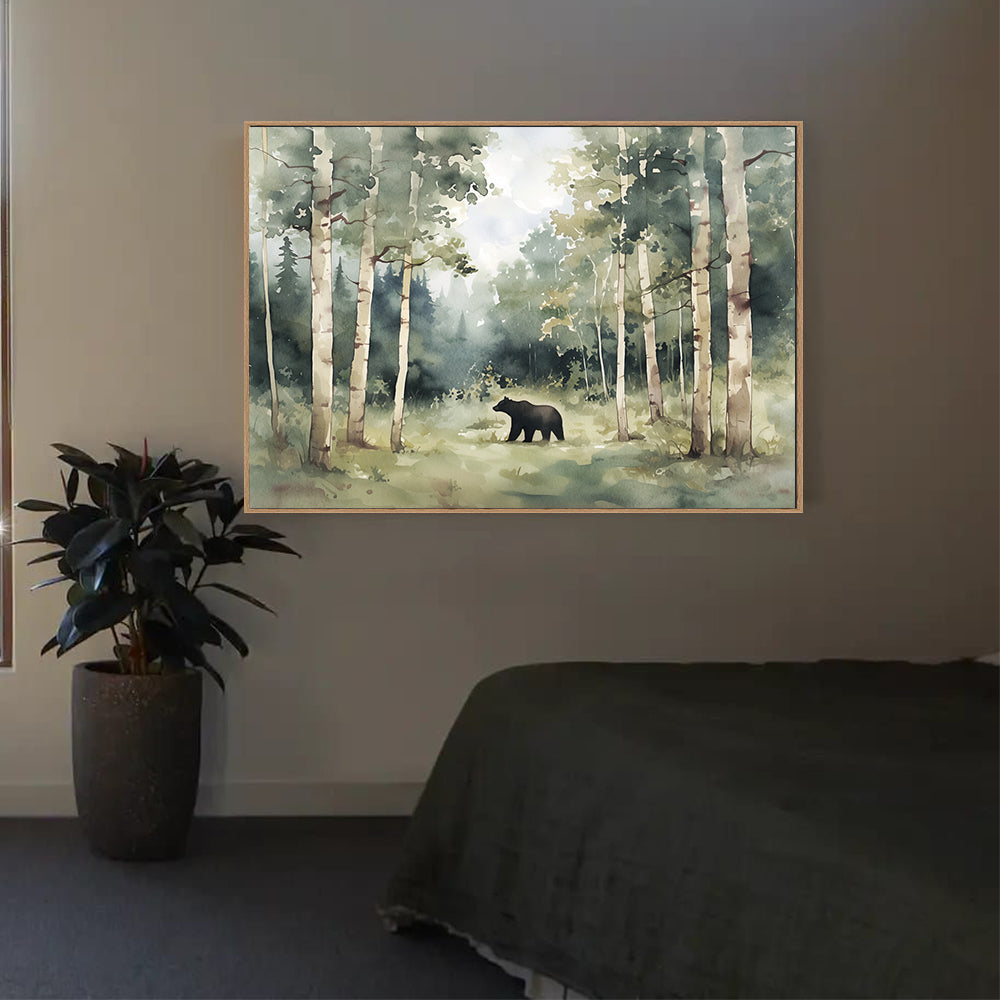 Tranquil Forest Bear Canvas Wall Art