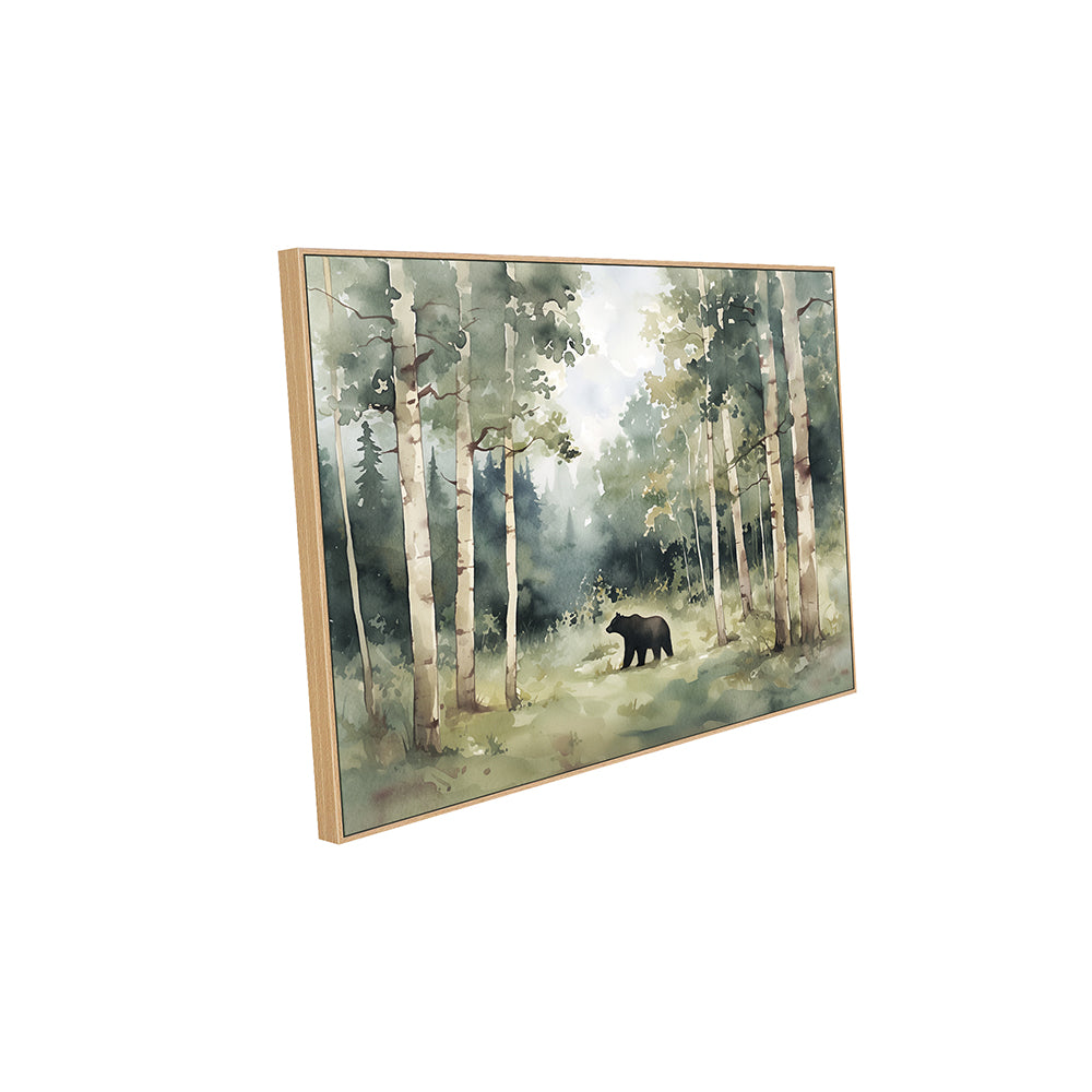 Tranquil Forest Bear Canvas Wall Art