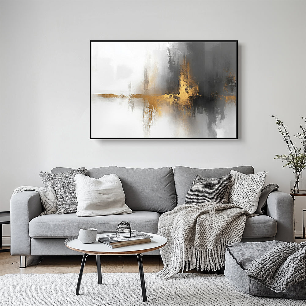 Gold and Gray Canvas Wall Art