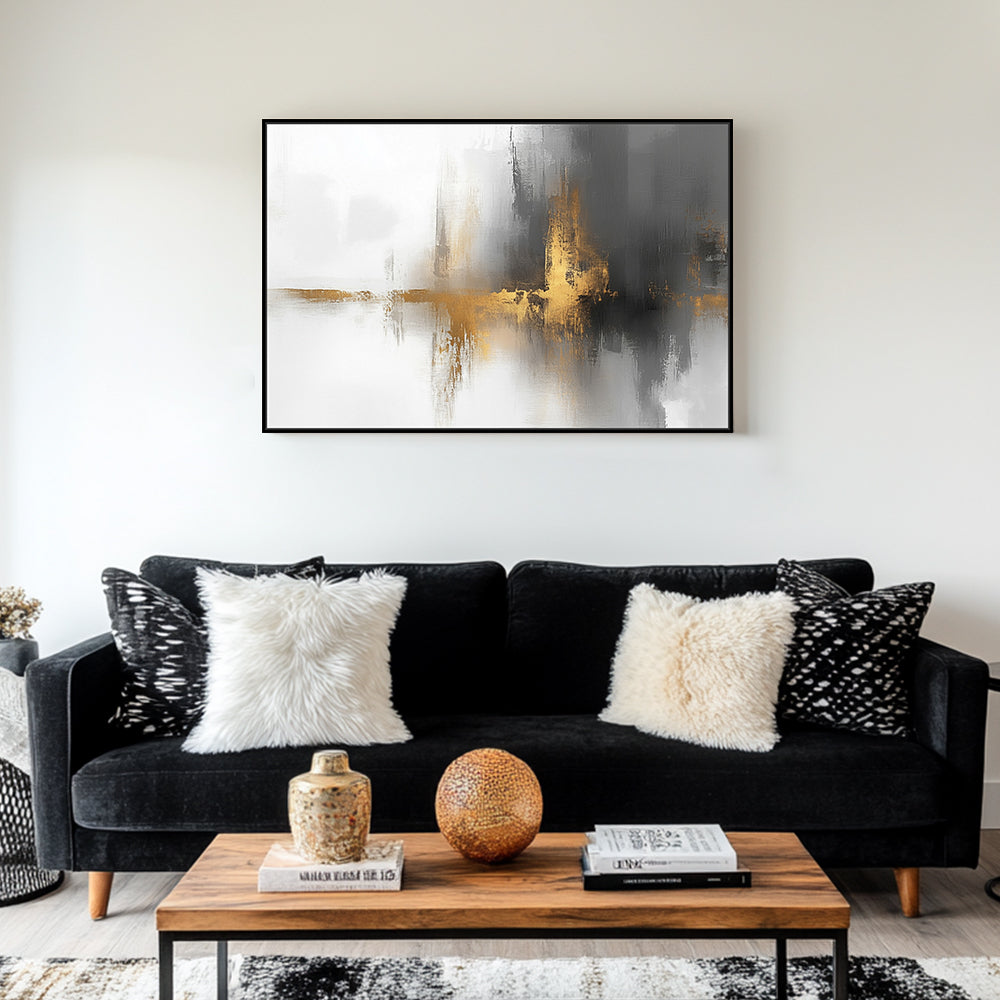 Gold and Gray Canvas Wall Art