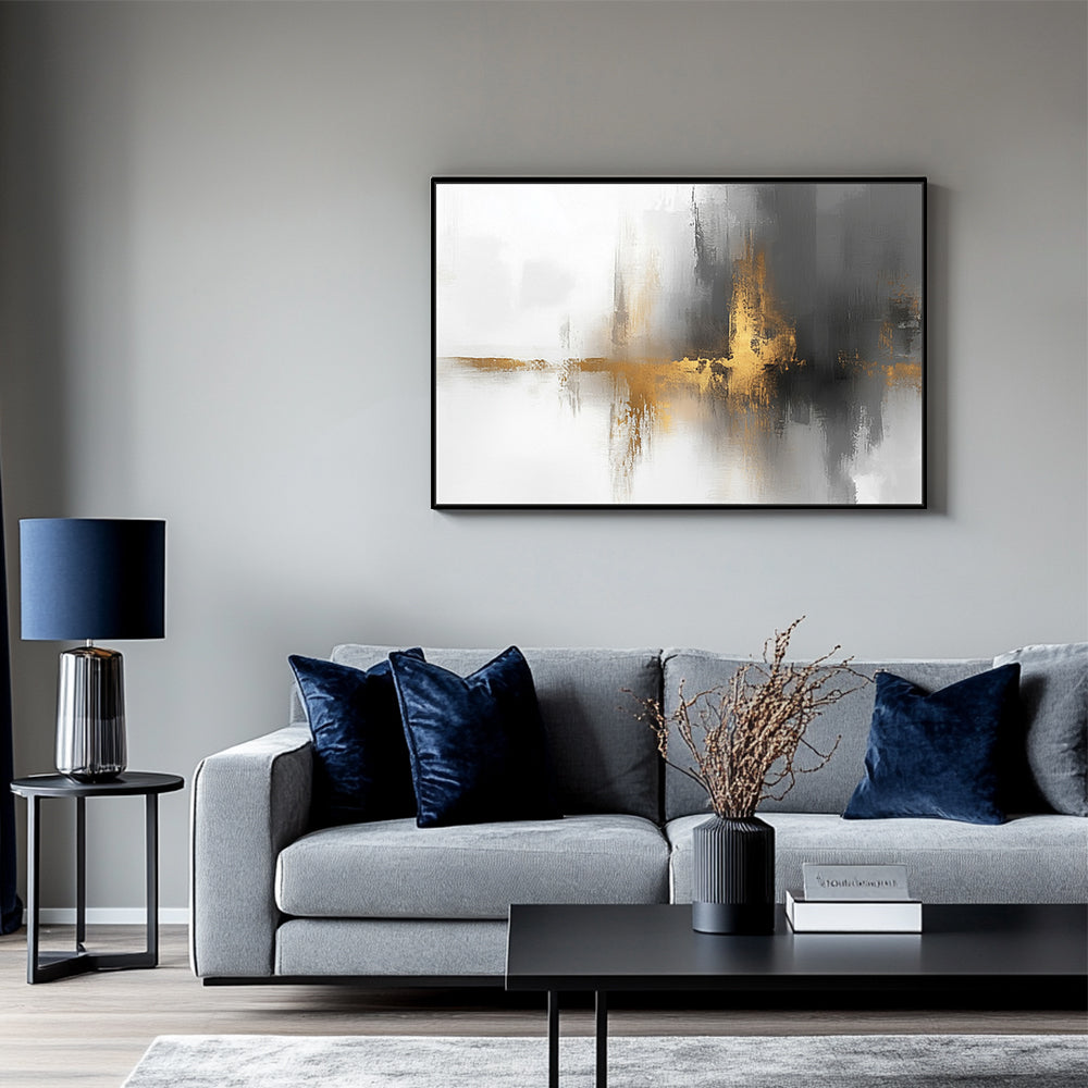 Gold and Gray Canvas Wall Art