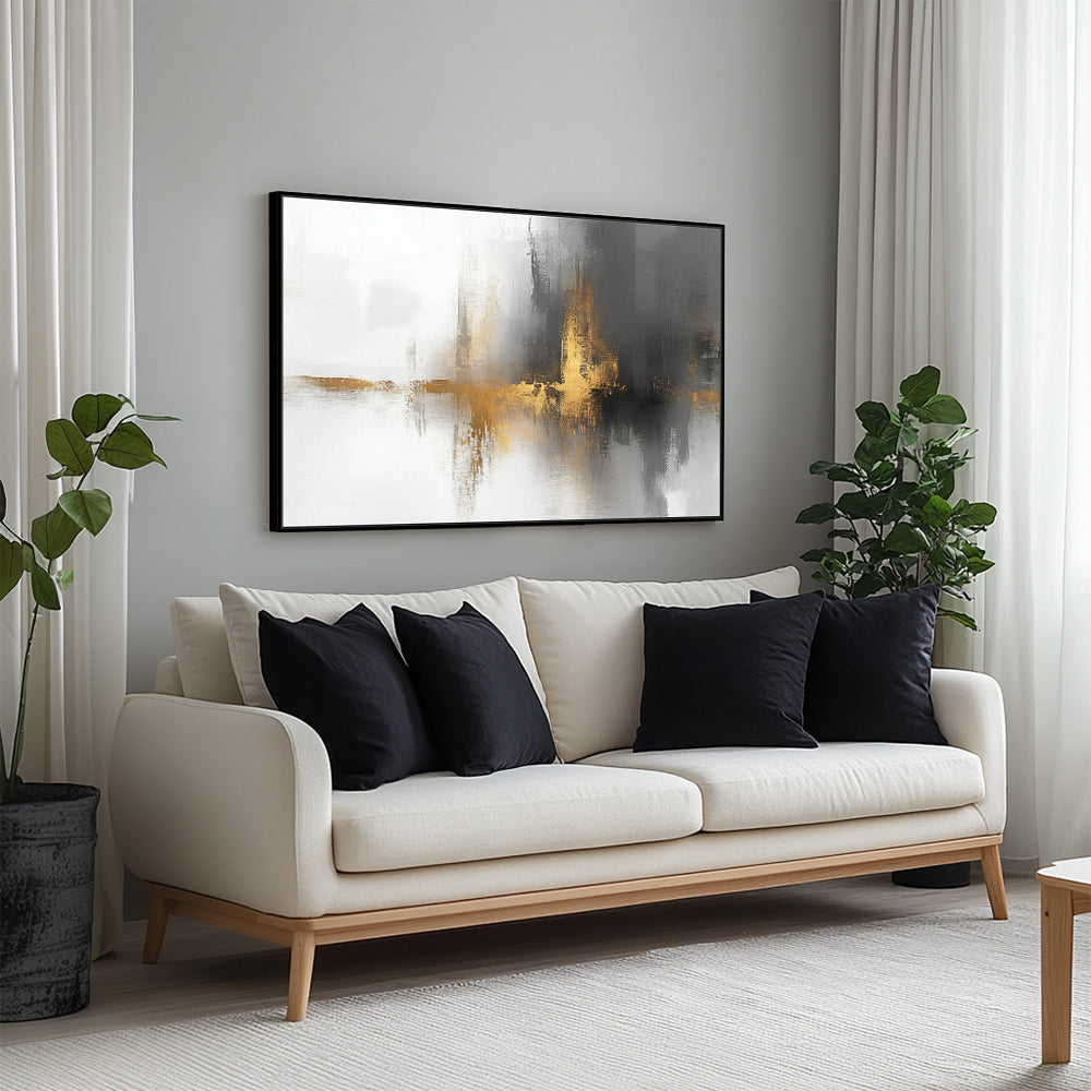 Gold and Gray Canvas Wall Art