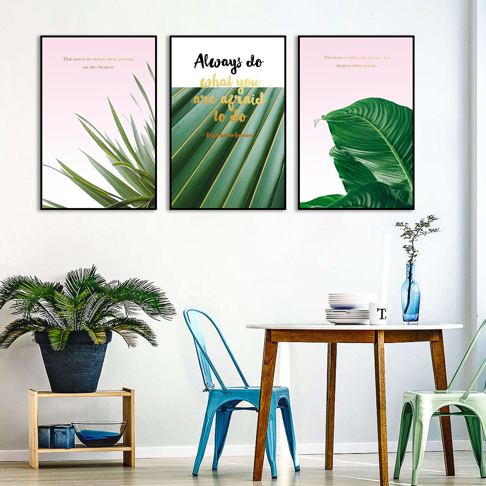 Inspirational Botanical Canvas Wall Art (Set of 3)