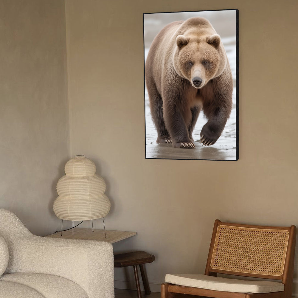 Powerful Brown Bear Canvas Wall Art