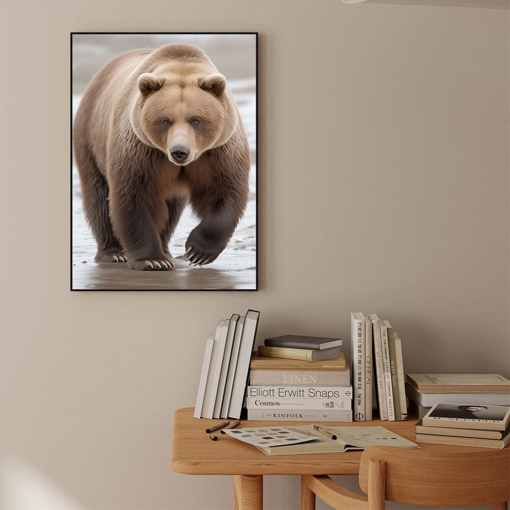 Powerful Brown Bear Canvas Wall Art