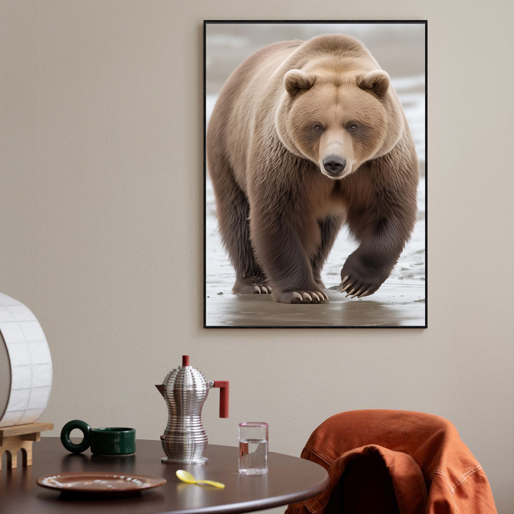 Powerful Brown Bear Canvas Wall Art