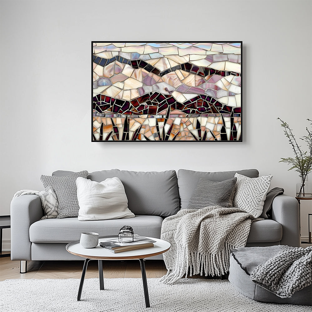 Mosaic Mountain Vista Canvas Wall Art