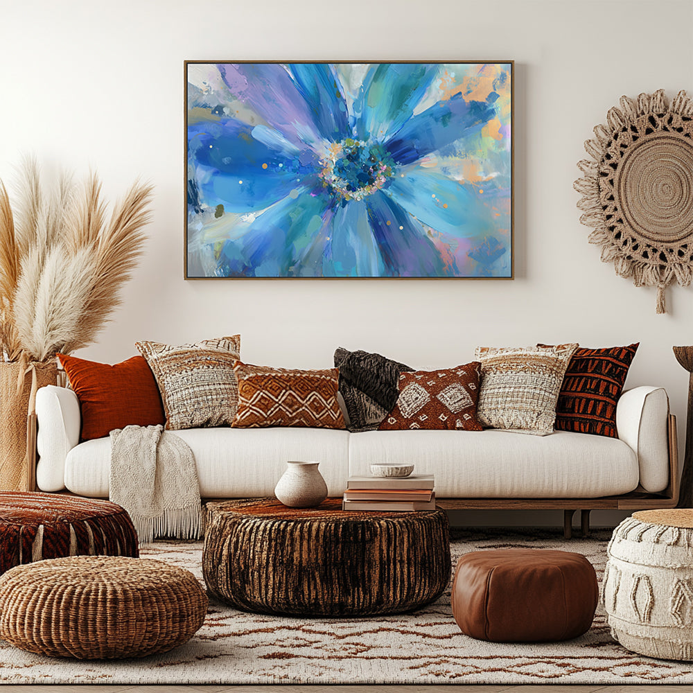 Vibrant Blue Bloom Canvas Wall Art