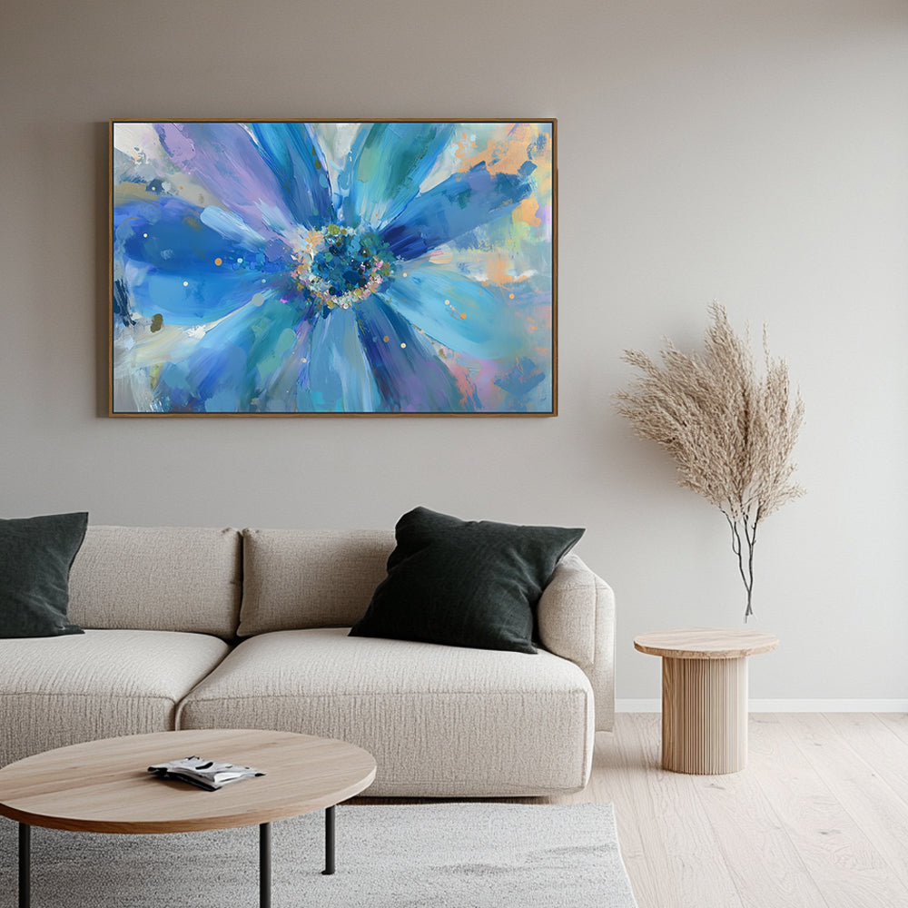 Vibrant Blue Bloom Canvas Wall Art