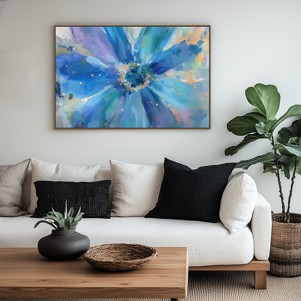 Vibrant Blue Bloom Canvas Wall Art