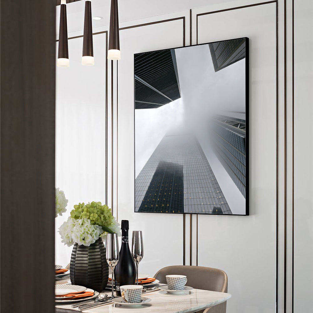 Skyscraper In The Mist Canvas Wall Art