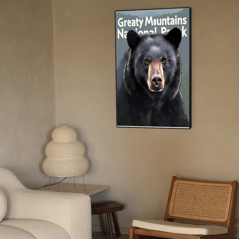 Great Mountains National Park Black Bear Canvas Wall Art