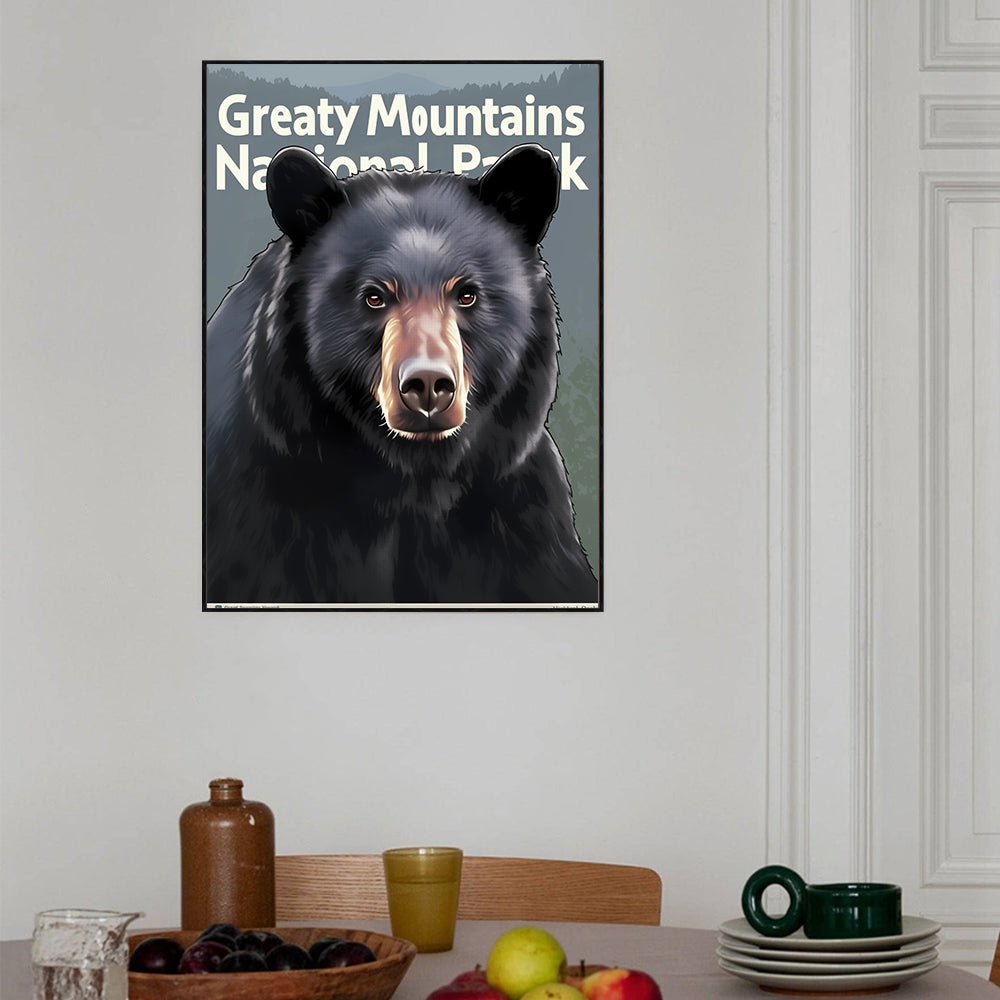 Great Mountains National Park Black Bear Canvas Wall Art