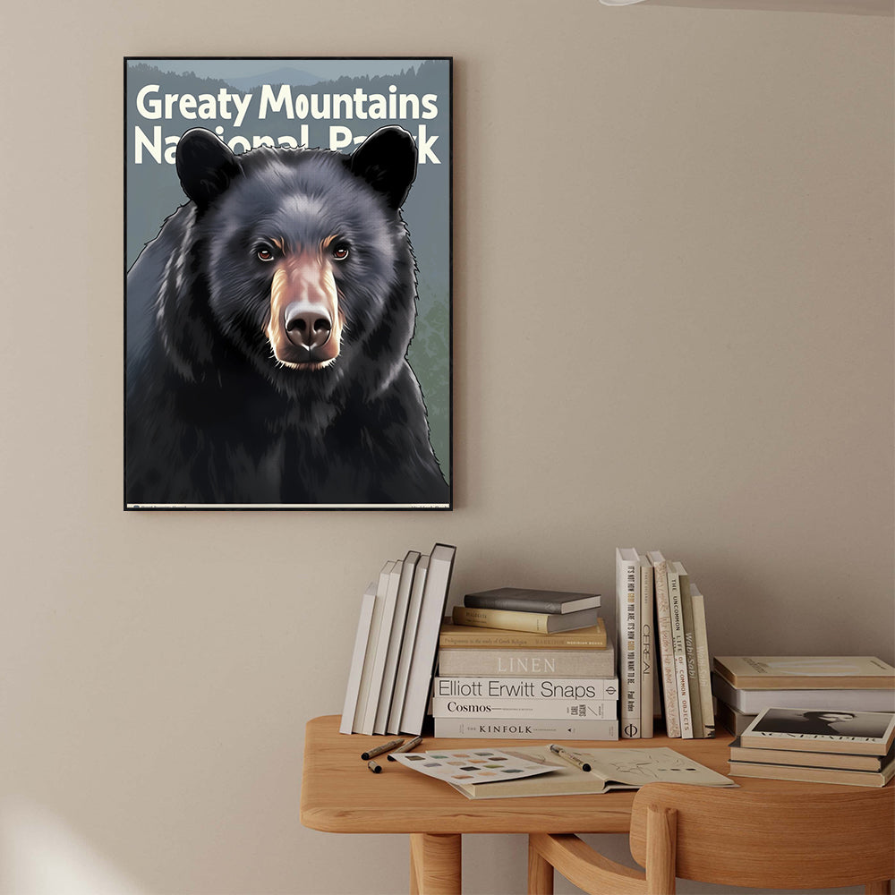 Great Mountains National Park Black Bear Canvas Wall Art
