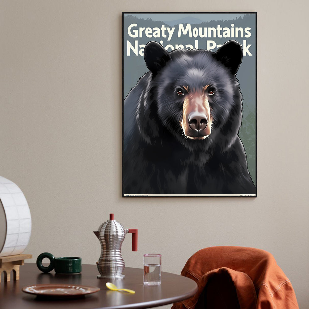 Great Mountains National Park Black Bear Canvas Wall Art