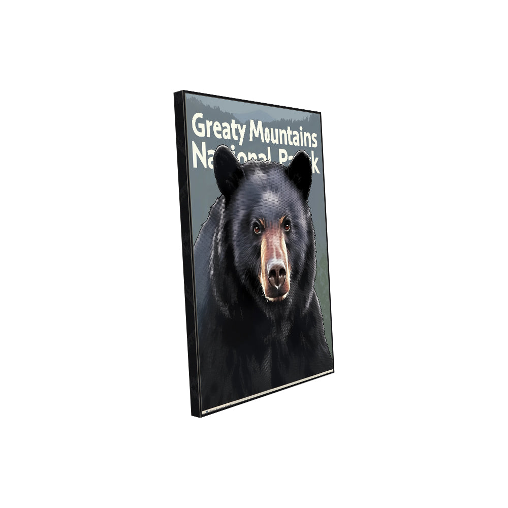 Great Mountains National Park Black Bear Canvas Wall Art