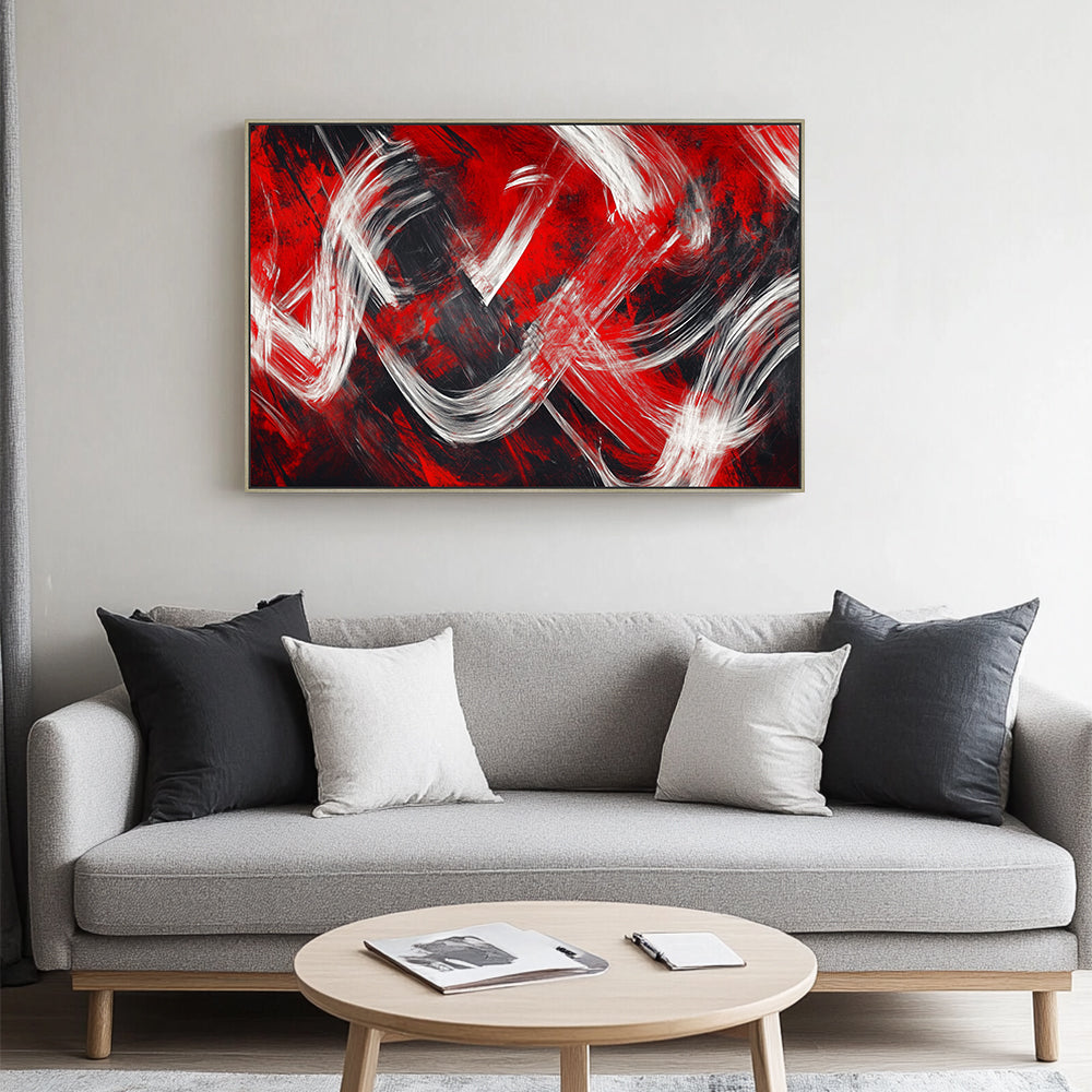 Red Rhythm Canvas Wall Art