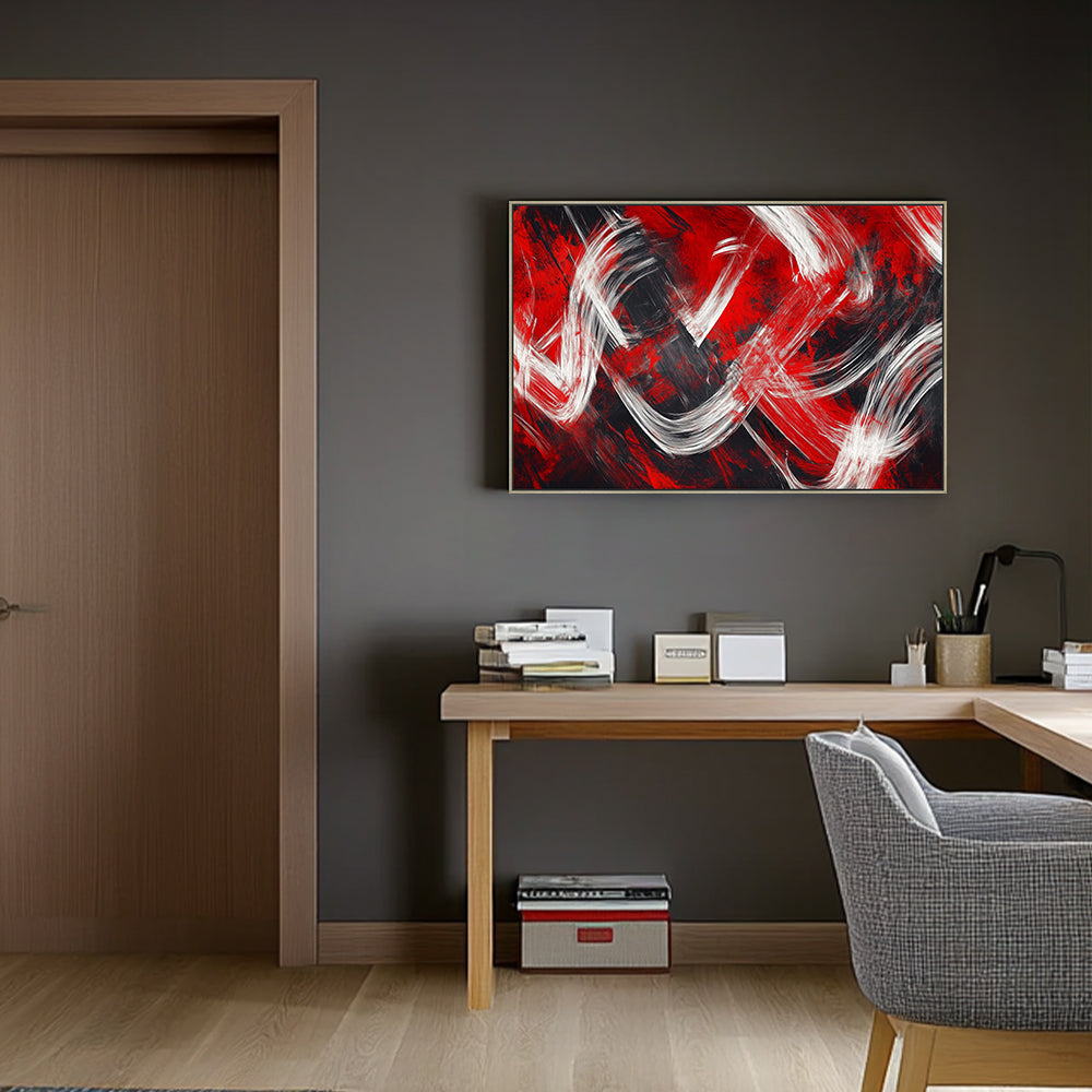 Red Rhythm Canvas Wall Art