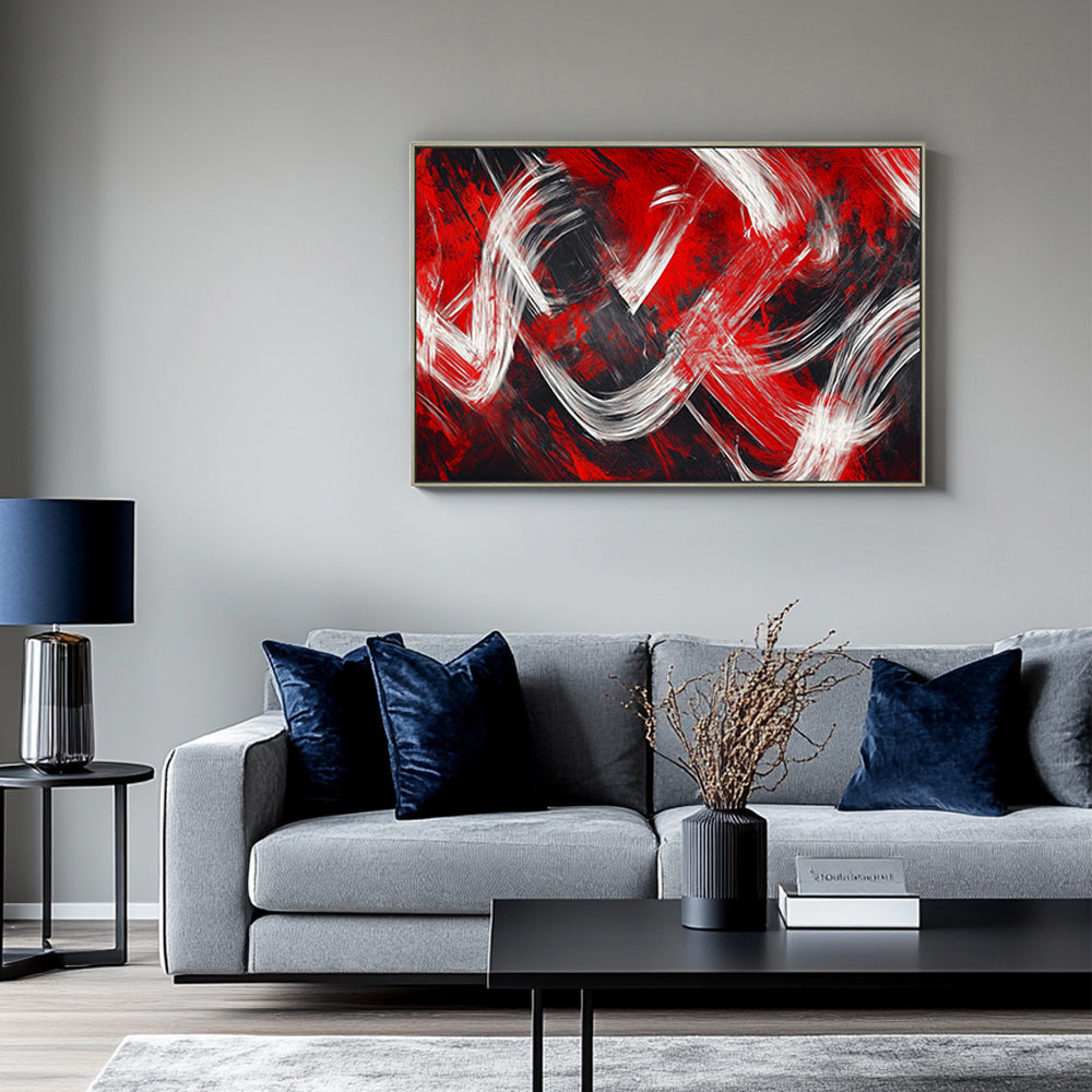Red Rhythm Canvas Wall Art