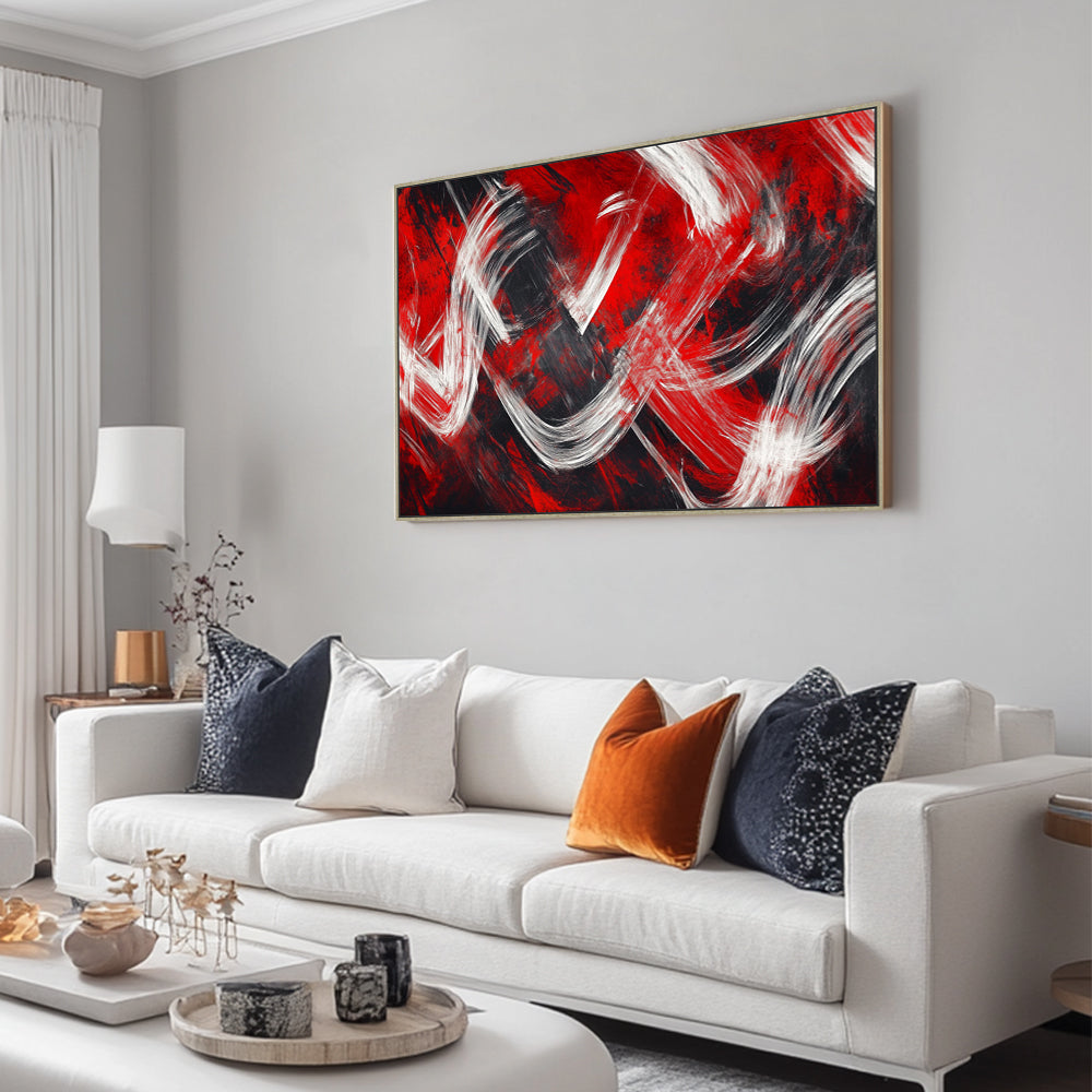 Red Rhythm Canvas Wall Art