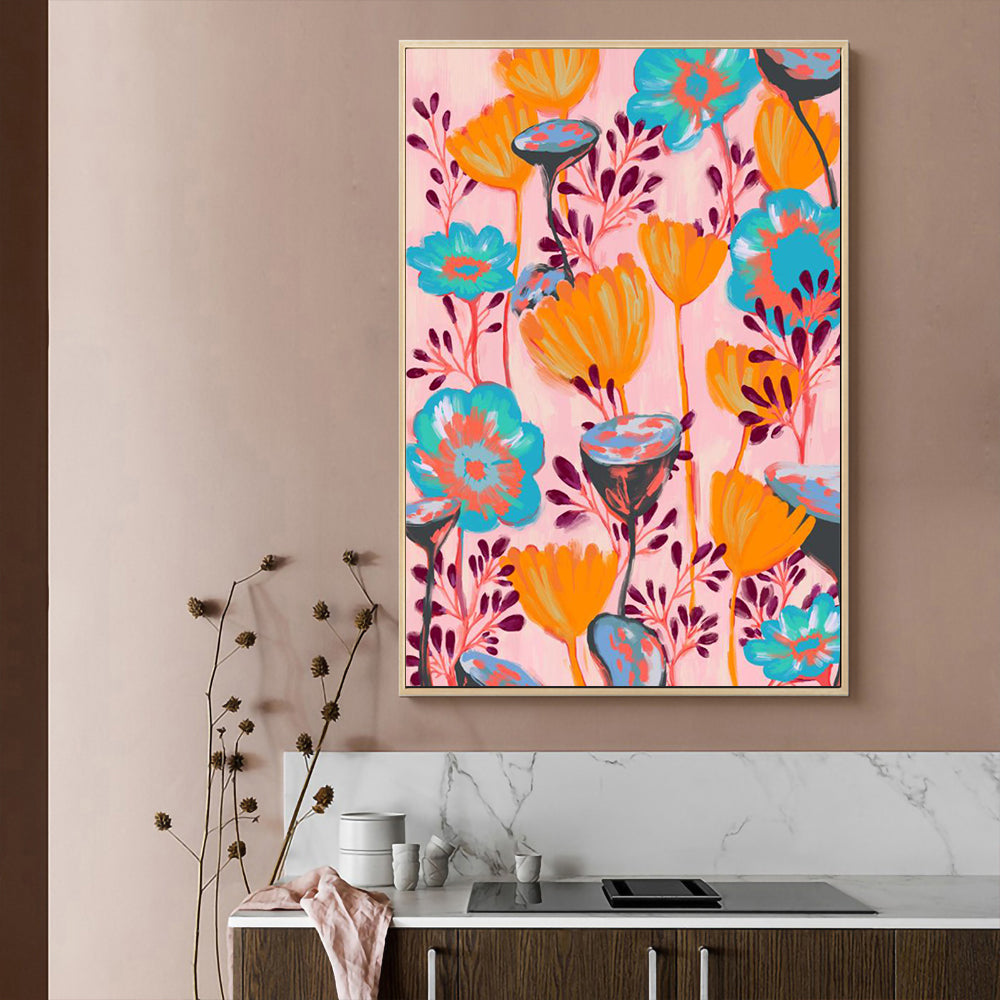Bold Floral Pattern – Vibrant & Contemporary Botanical Print Canvas Wall Art