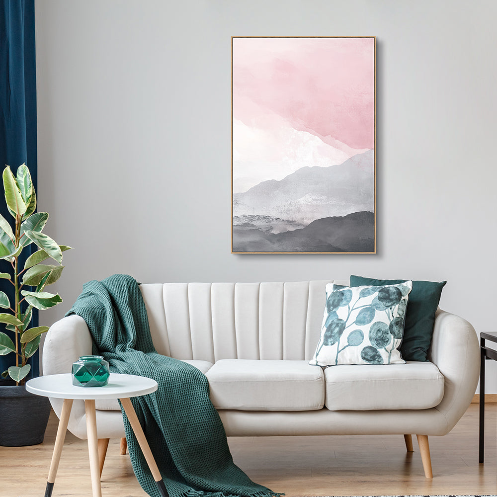 Serene Pastel Mountain Canvas Wall Art