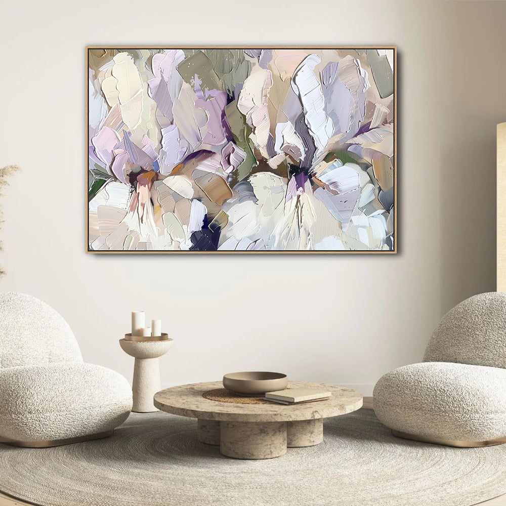 Textured Modern Painting Floral Canvas Wall Art