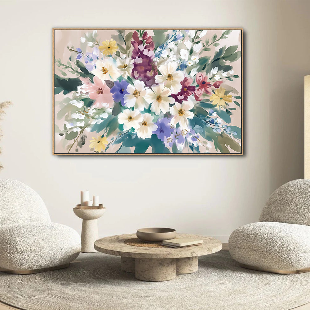 Blooming Serenity Floral Canvas Wall Art