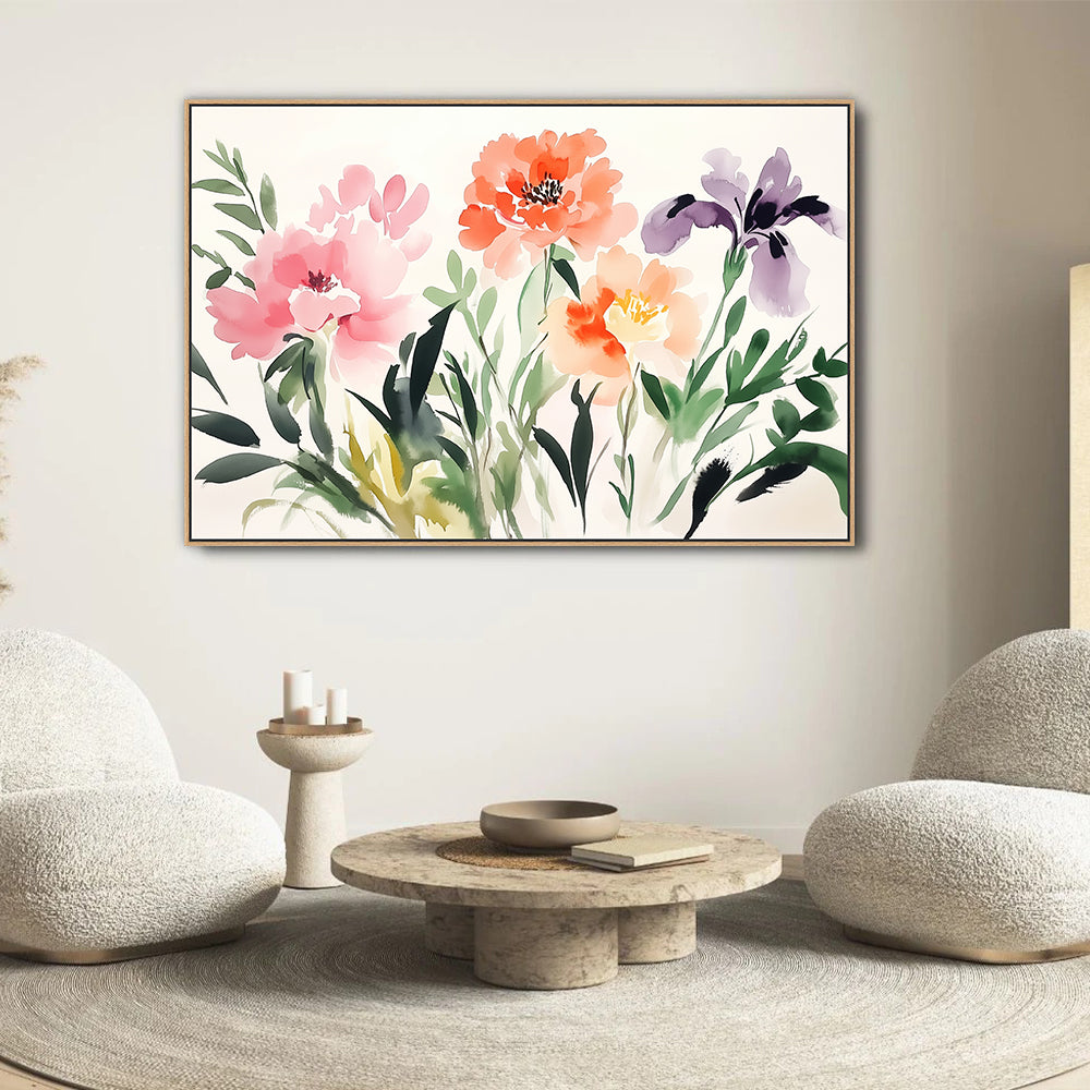 Watercolor Floral Canvas Wall Art