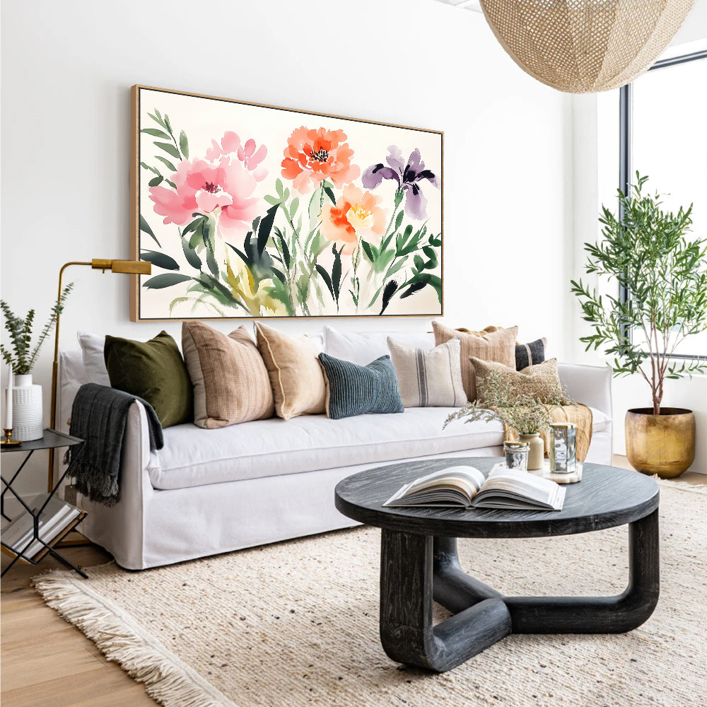 Watercolor Floral Canvas Wall Art