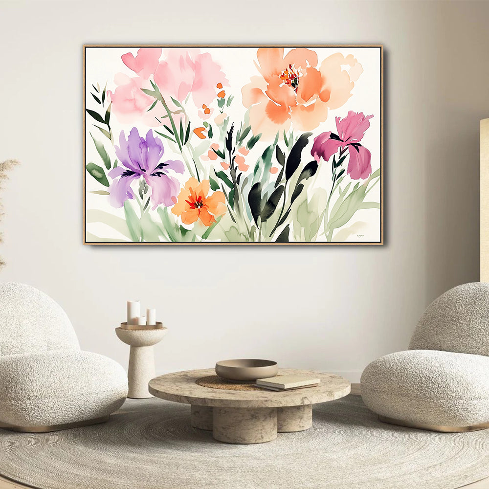 Floral Escape Vibrant Botanical Canvas Wall Art