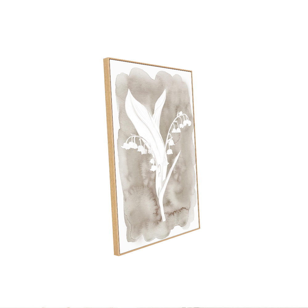 Minimalist Lily of the Valley – Elegant Monochrome Botanical Print Canvas Wall Art