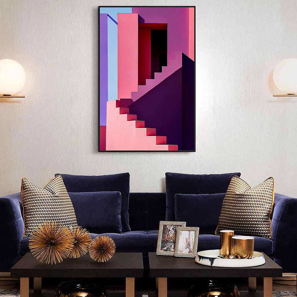 Modern Geometric Architectural Canvas Wall Art
