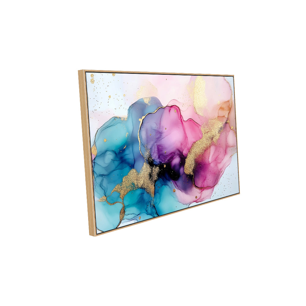 Fluid Art With Gold Accents Canvas Wall Art