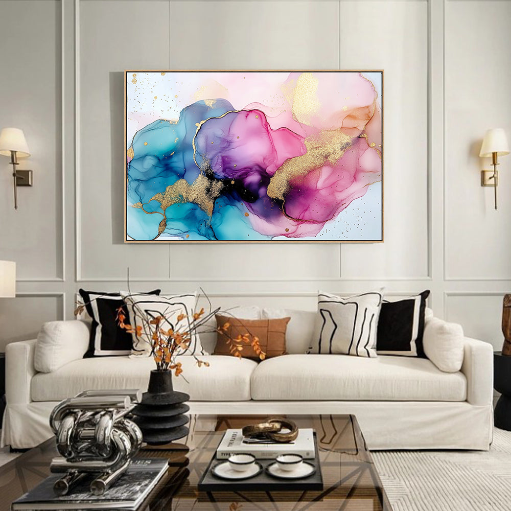 Fluid Art With Gold Accents Canvas Wall Art